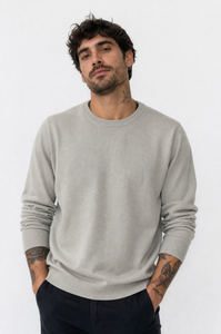 Pullover Girocollo Beige da Uomo