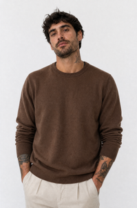 Pullover Girocollo Marrone da Uomo