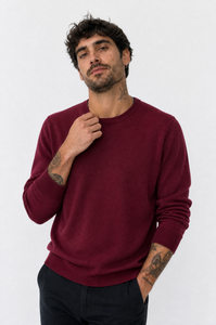 Pullover Girocollo Bordeaux da Uomo