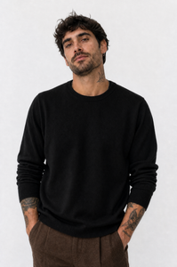 Pullover Girocollo Nero da Uomo