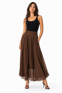 Gonna Midi marrone da donna