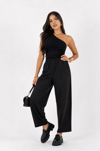 Pantalone Nero Wide Fit Donna