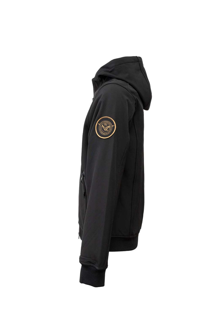 Giubbino nero corto con cappuccio di Aeronautica Italiana