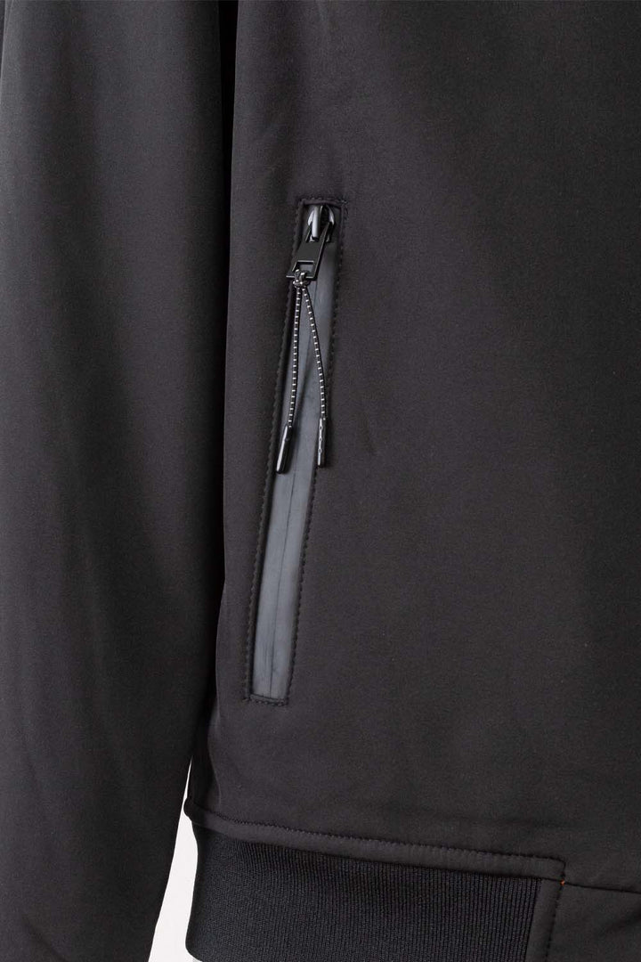 Giubbino nero corto con cappuccio di Aeronautica Italiana