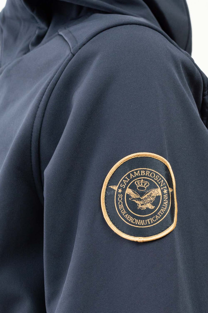 Giubbino blu corto con cappuccio di Aeronautica Italiana