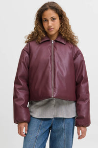 Bomber viola da donna in finta pelle JJXX