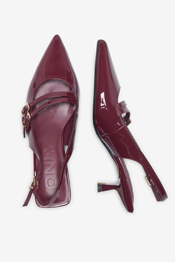 Slingback burgundy con fibbie