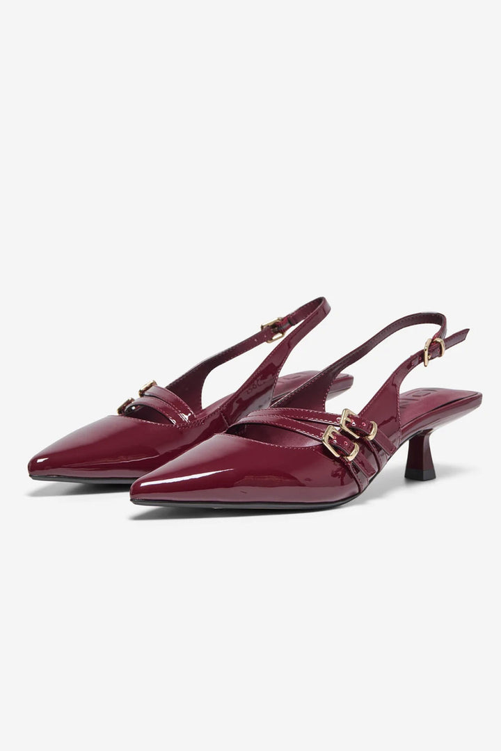Slingback burgundy con fibbie