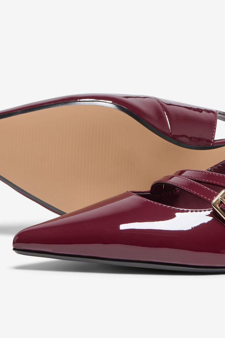 Slingback burgundy con fibbie