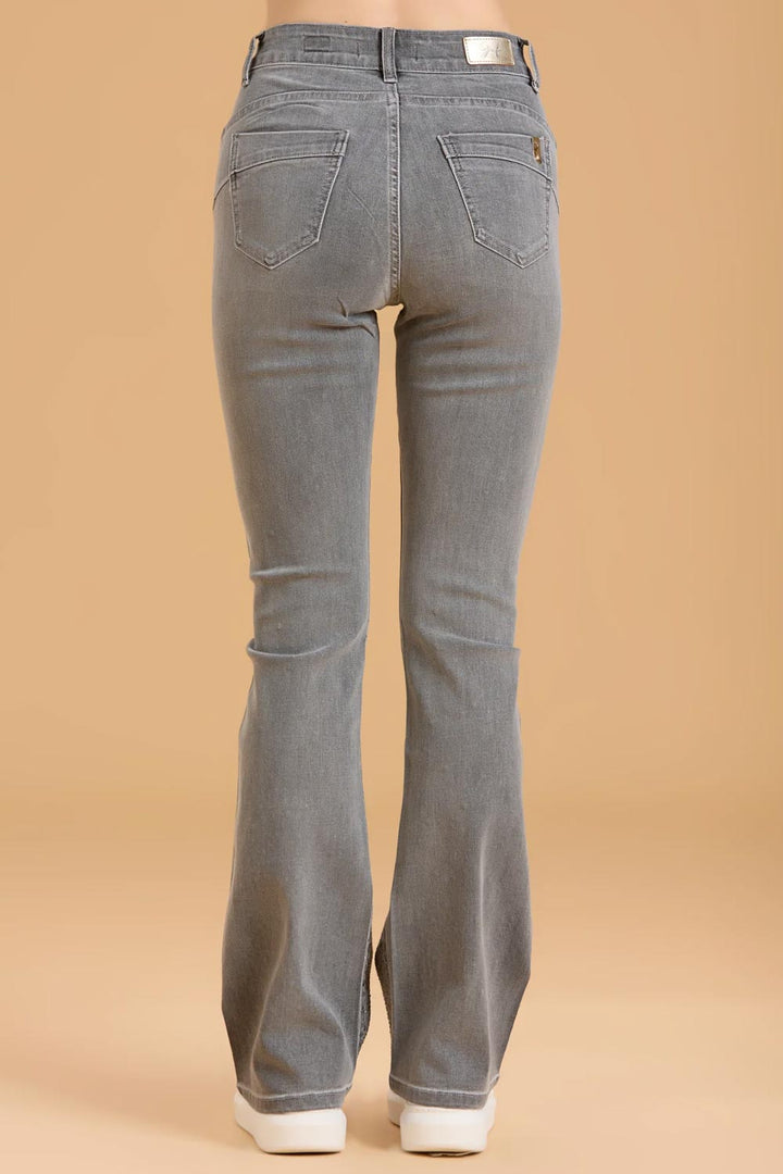 Jeans con strass a zampa di Griffai