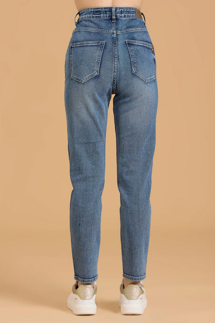 Jeans mom con strass di Griffai