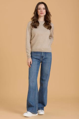 Jeans flare con strass di Griffai