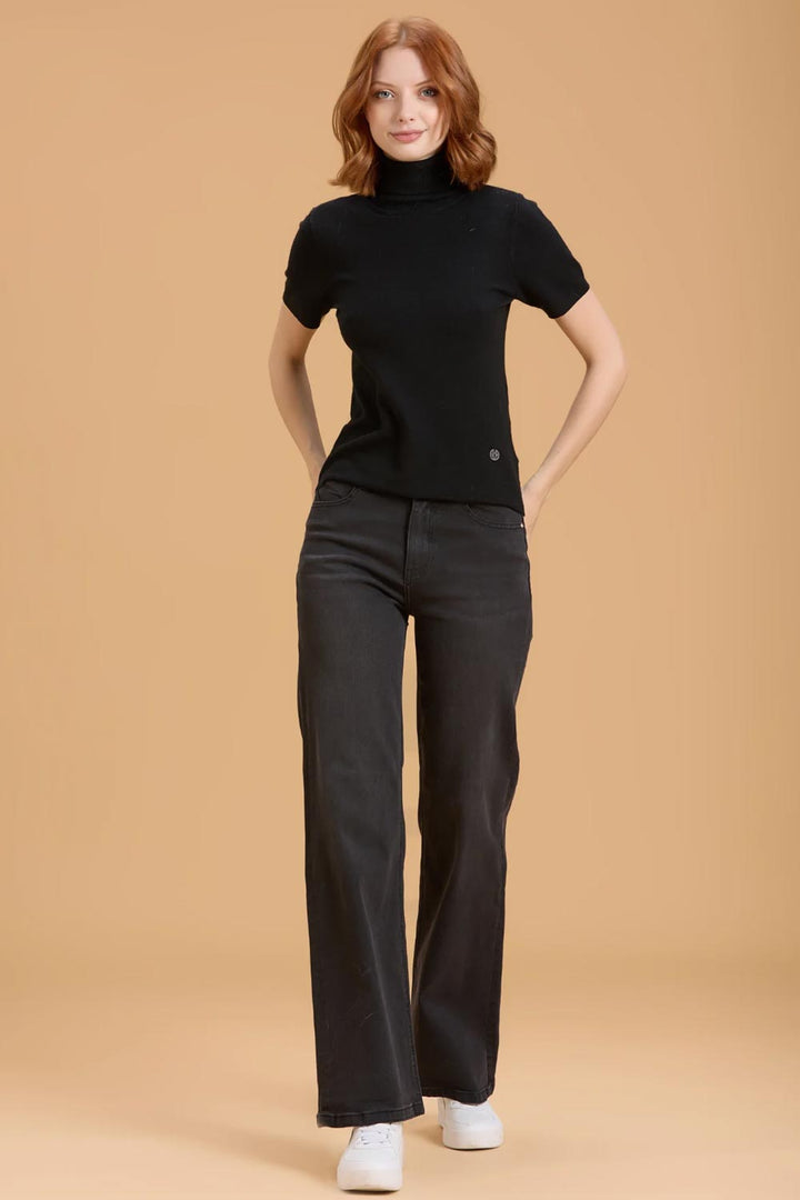 Jeans nero palazzo di Griffai