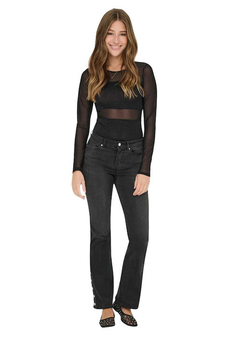 Body nero con inserti trasparenti Only