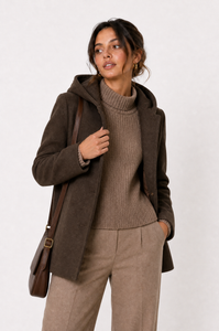 Cappotto corto da donna marrone