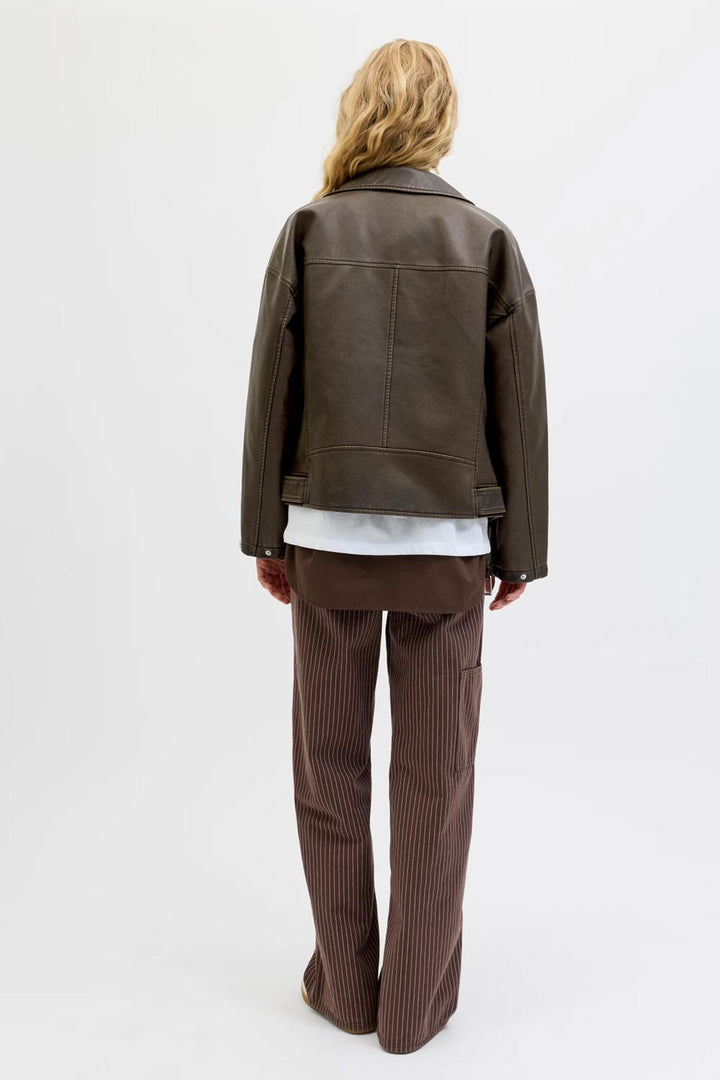 Giacca stile biker marrone "Frida" di JJXX