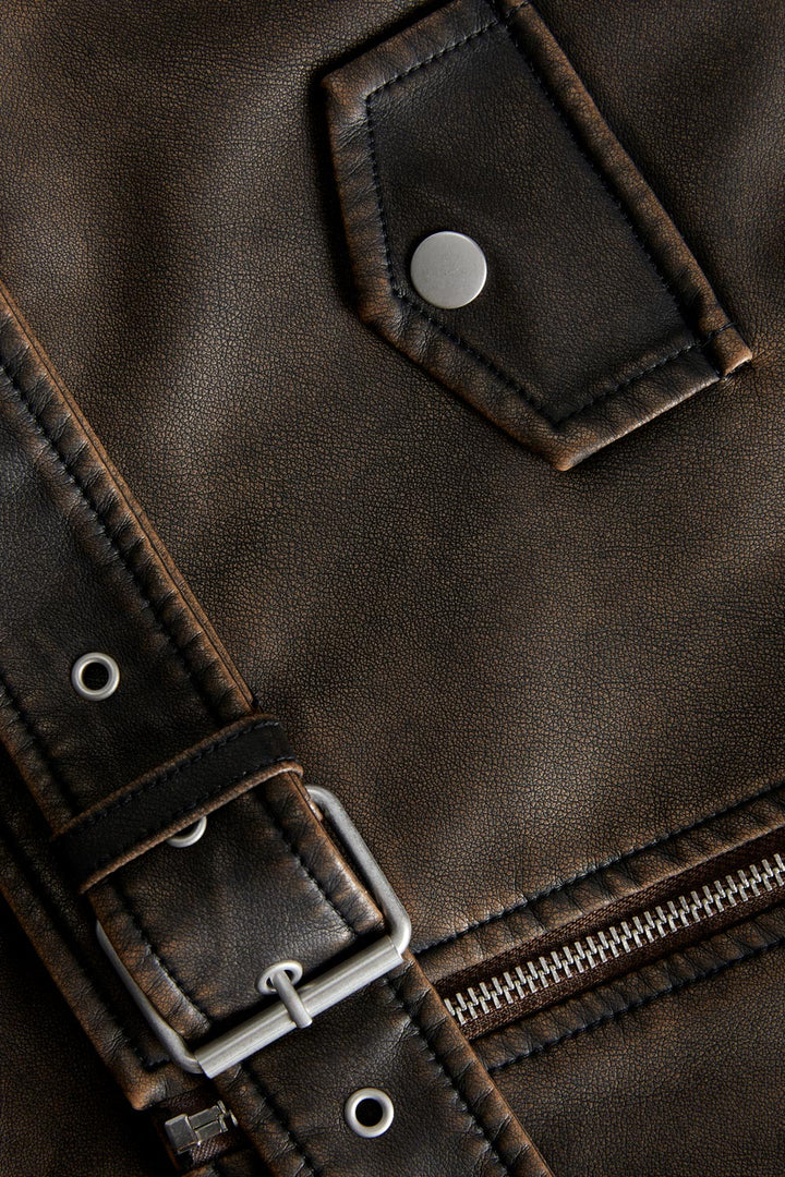 Giacca stile biker marrone "Frida" di JJXX