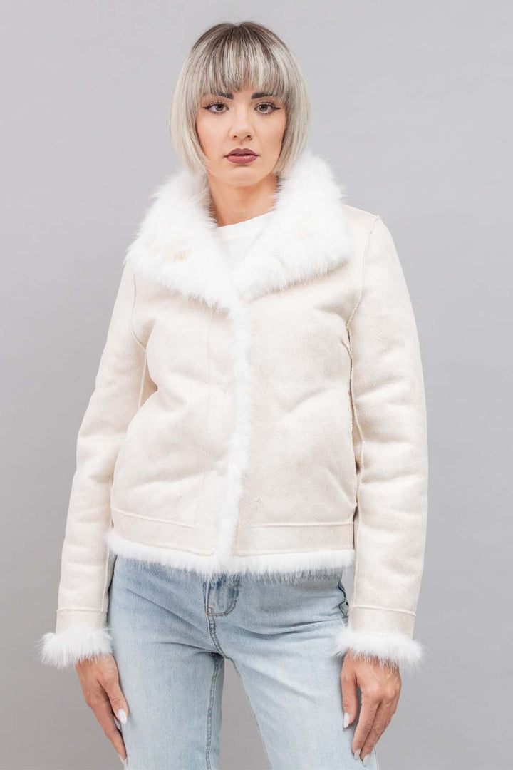Ecopelliccia bianca corta Yes Zee