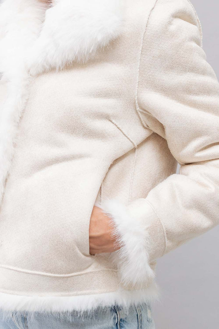 Ecopelliccia bianca corta Yes Zee