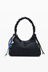 Borsa nera con arricciatura 