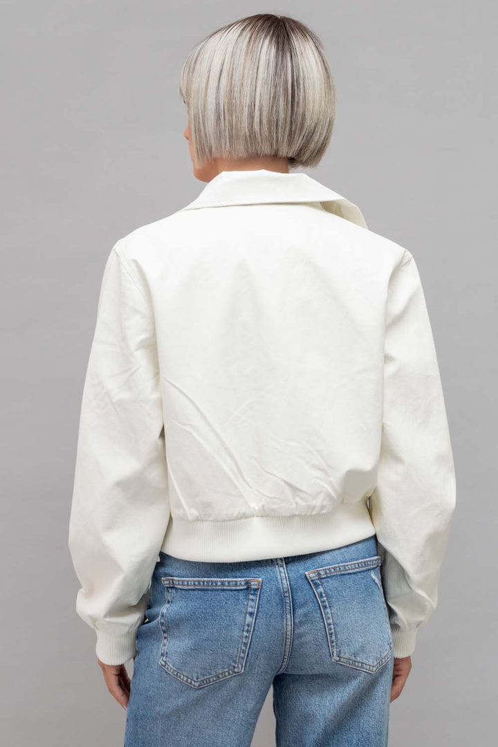 Giubbino bianco in similpelle