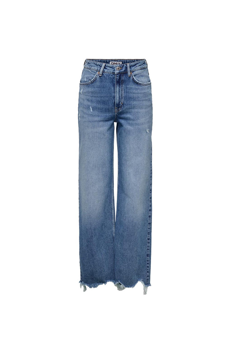 Jeans wide fit da donna orli destroyed