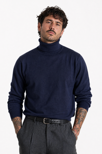 Pullover Dolcevita blu da Uomo