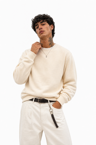 Pullover girocollo panna
