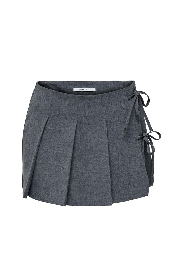 Minigonna grigia a pieghe con fiocchi Only
