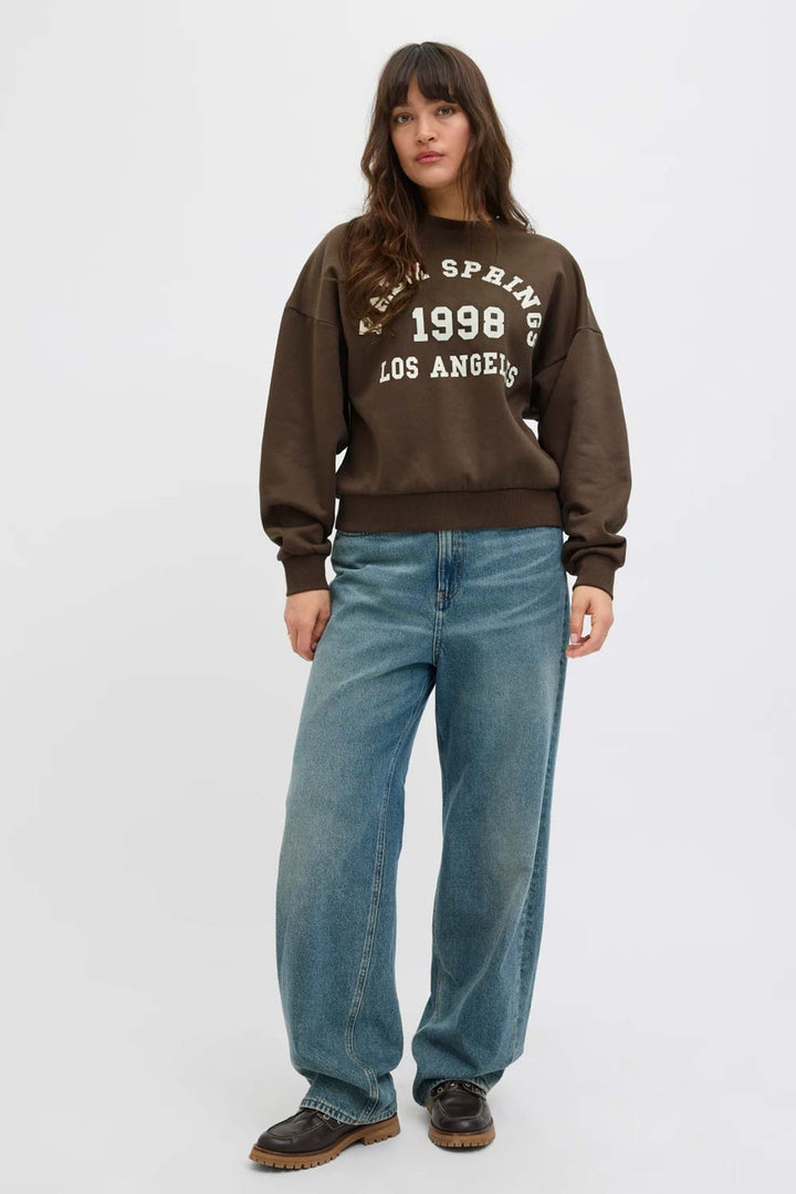 Felpa marrone girocollo