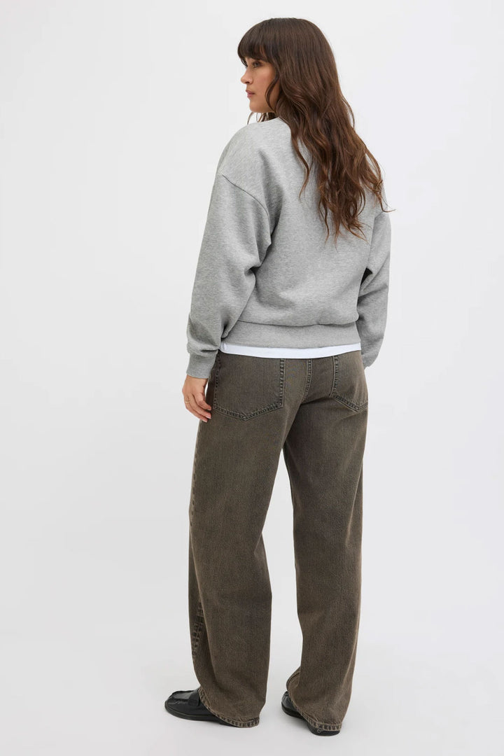 Felpa grigia girocollo