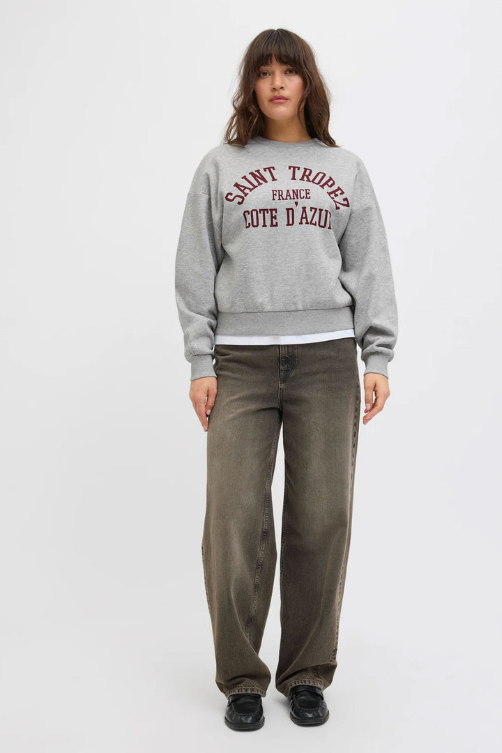 Felpa grigia girocollo