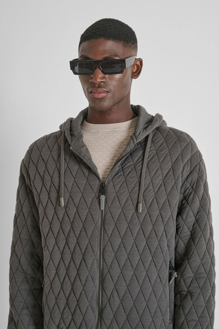 Giubbino uomo trapuntato con cappuccio