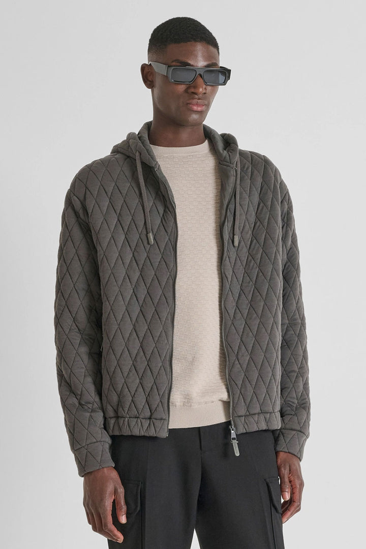 Giubbino uomo trapuntato con cappuccio