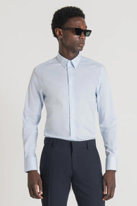 Camicia azzura slim fit da uomo