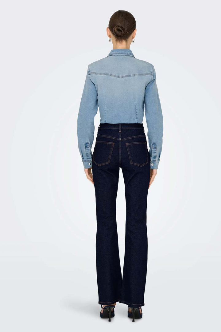 Jeans bootcut dark blue denim di JDY