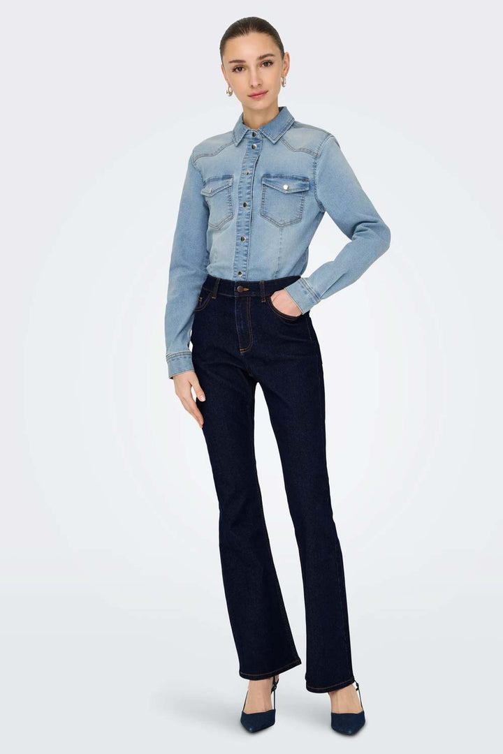 Jeans bootcut dark blue denim di JDY