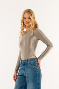 Body tortora a manica lunga Kontatto