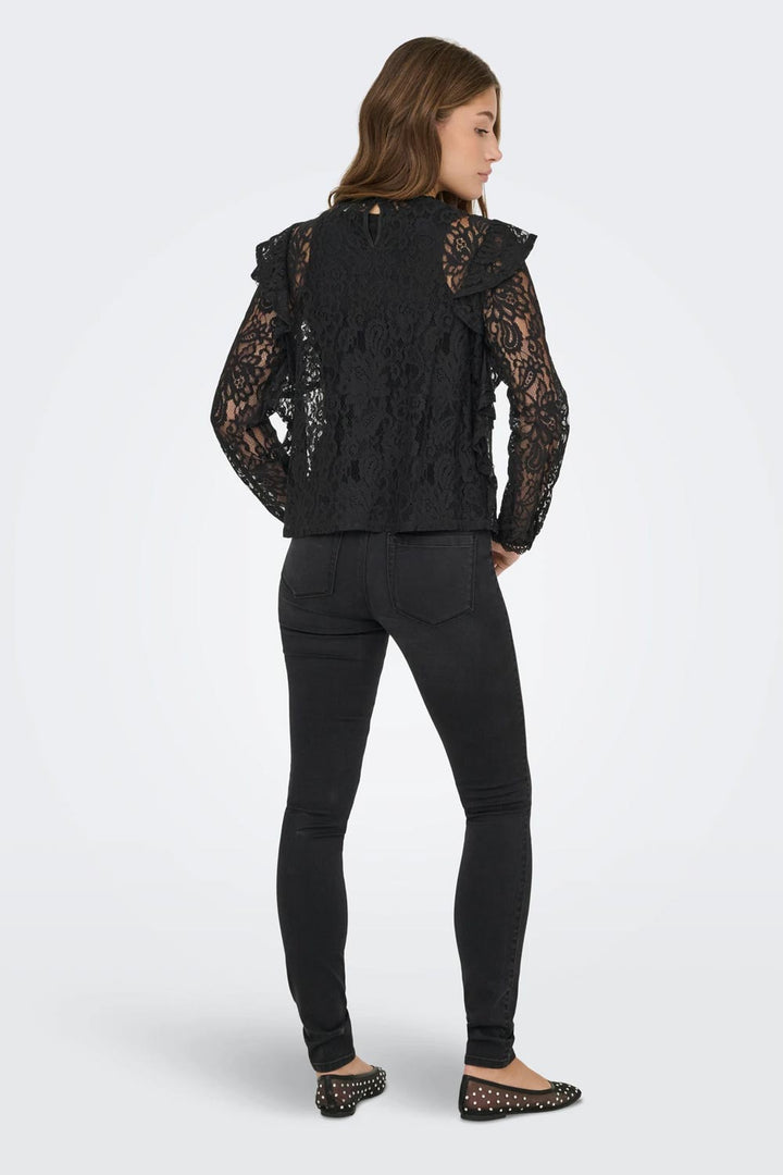 Blusa nera in pizzo Only