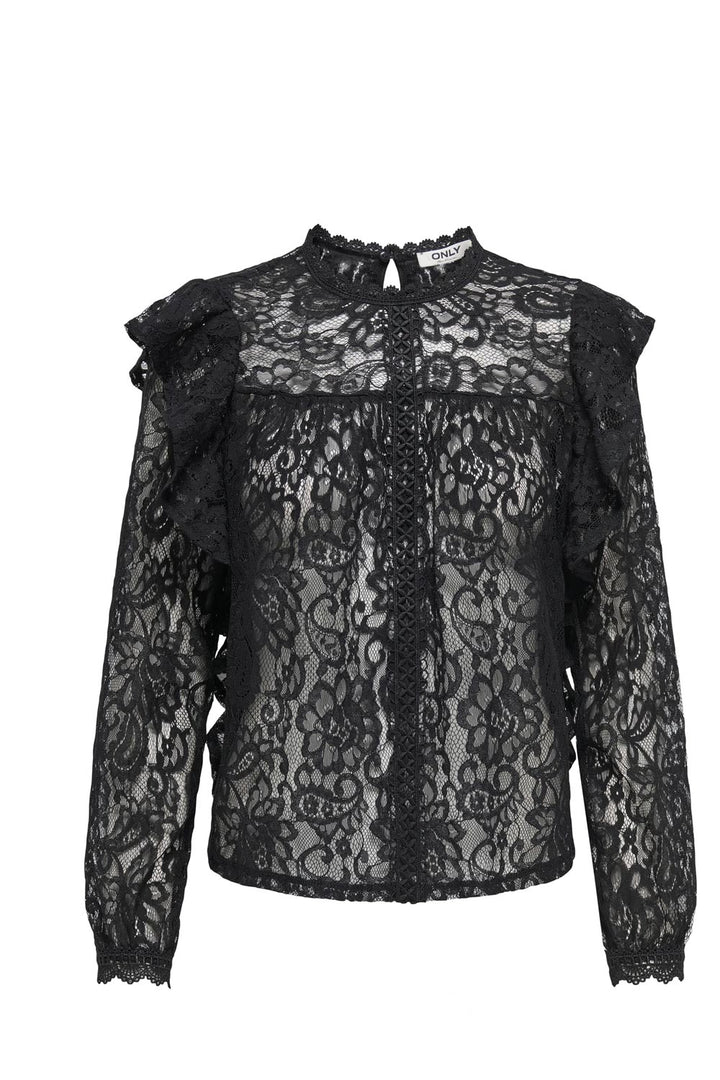 Blusa nera in pizzo Only