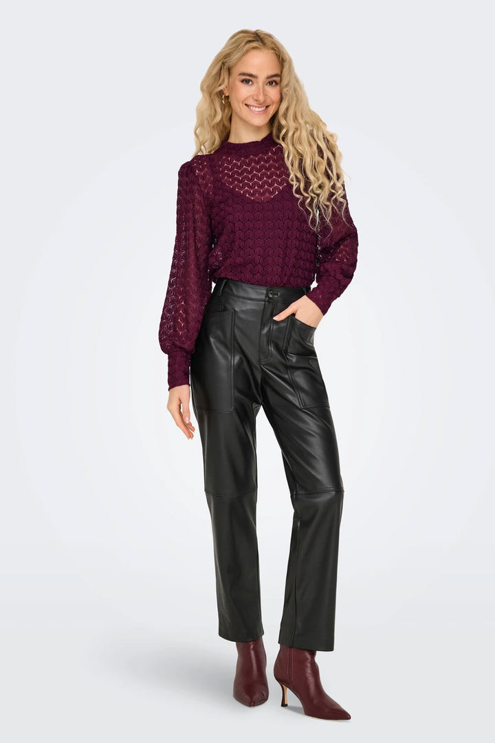 Top traforato rosso JDY