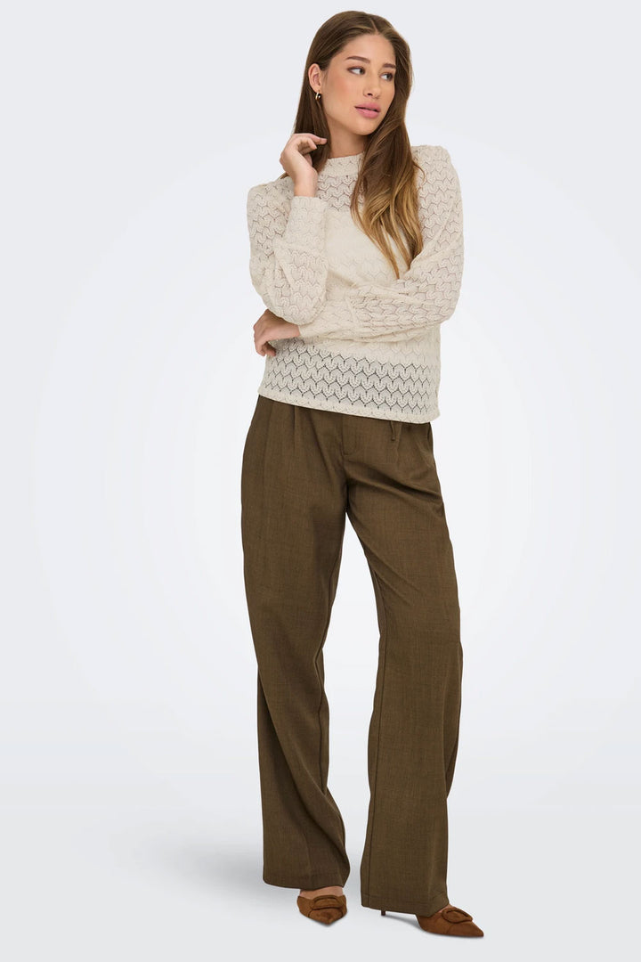 Top traforato beige JDY