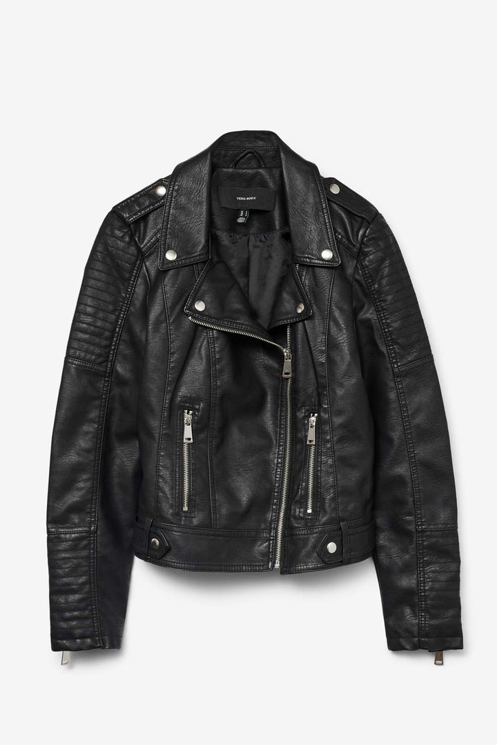 Giacca biker nera da donna
