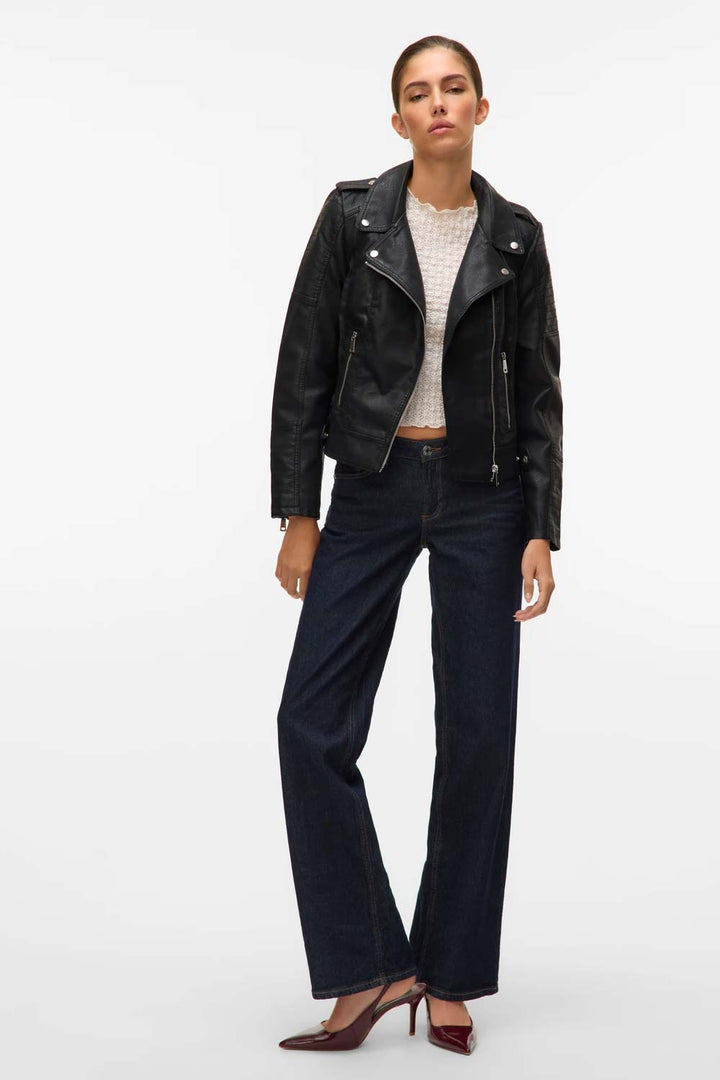 Giacca biker nera da donna