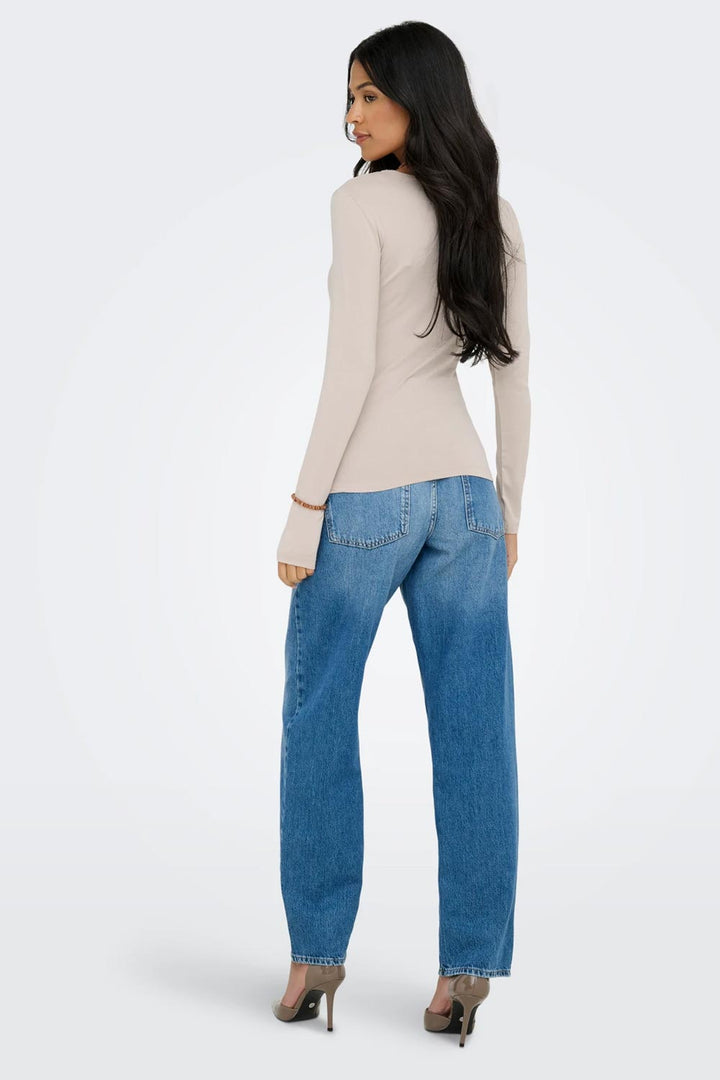 Top basico beige in viscosa