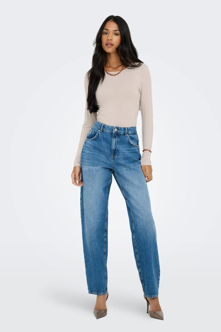 Top basico beige in viscosa