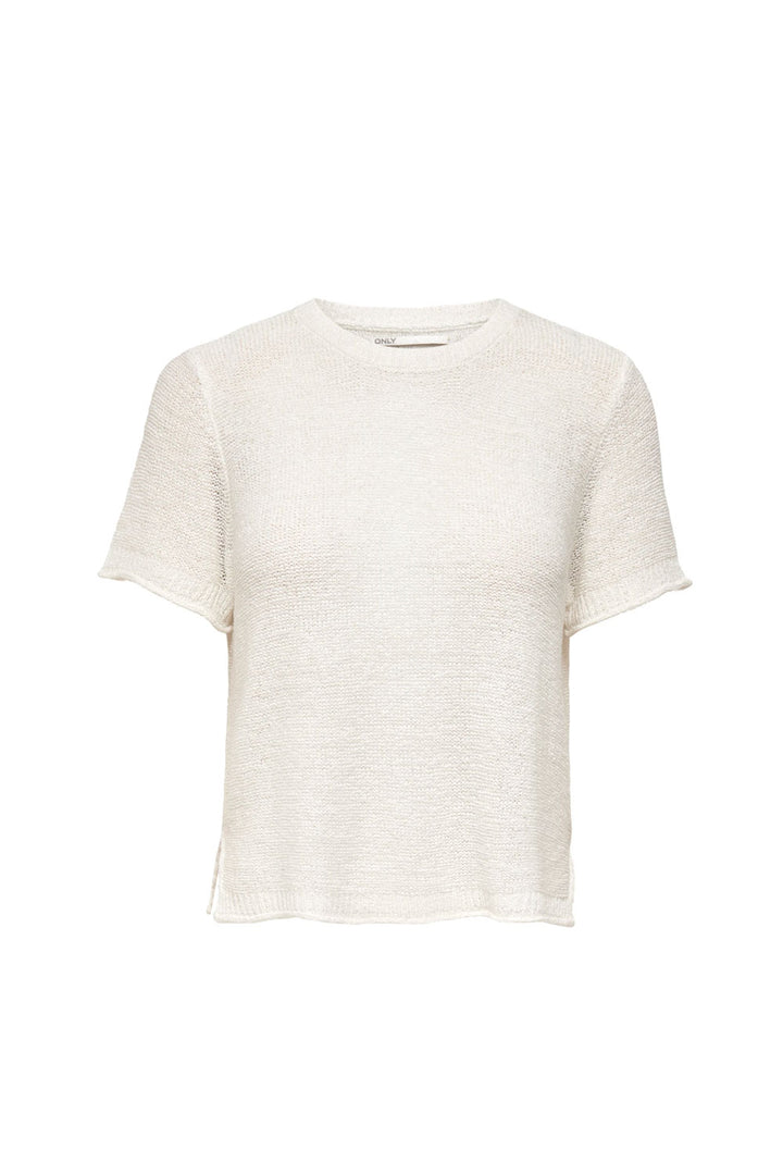 Pullover  bianco maniche corte in maglia