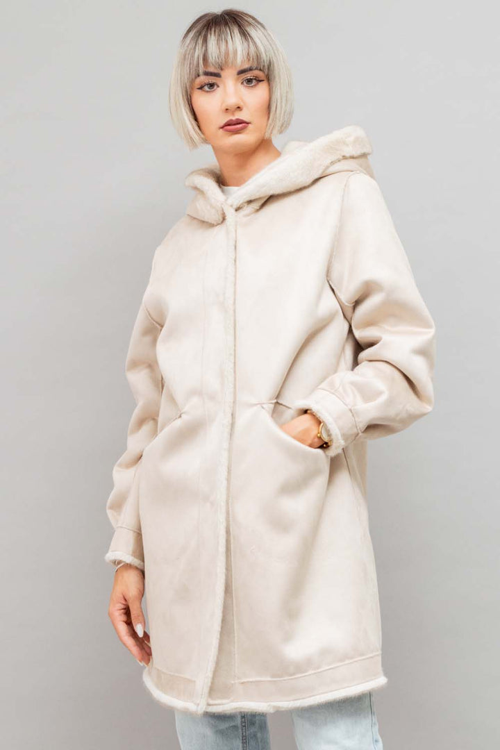 Ecopelliccia double-face beige Yes Zee