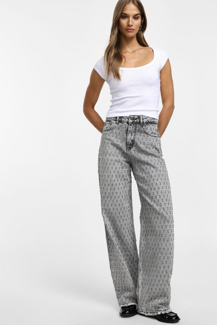 Jeans wide grigi di Please