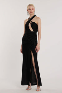 Abito lungo elegante nero Overnight